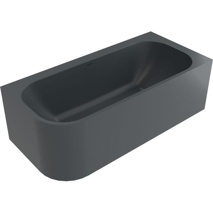 Мармурова ванна Miraggio Maria Miramarble Matt Full RAL 8814344 (186x87 см, сіра матова, правостороння), Технологія виробництва: full ral, Колір виробника: темно-сірий матовий, фото 