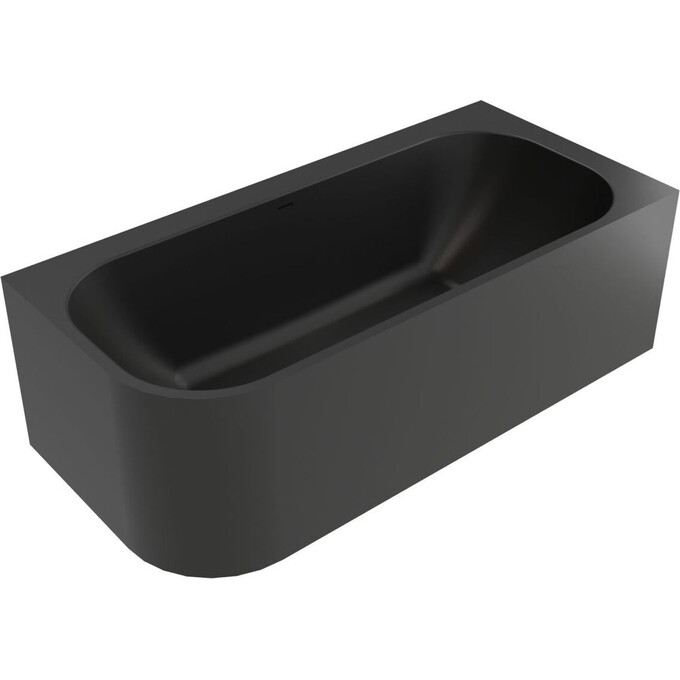 Мармурова ванна Miraggio Maria Miramarble Matt Full RAL 8814342 (186x87 см, чорна матова, правостороння), Технологія виробництва: full ral, Колір виробника: чорний матовий, фото 