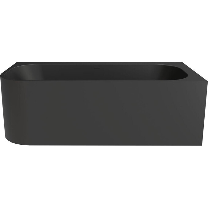 Мармурова ванна Miraggio Maria Miramarble Matt Full RAL 8814342 (186x87 см, чорна матова, правостороння), Технологія виробництва: full ral, Колір виробника: чорний матовий, фото , изображение 2
