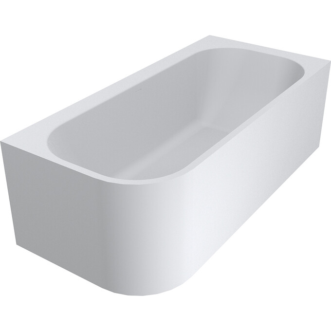 Кам'яна ванна Miraggio Maria L Mirasoft 8814057 (186x87 см, біла матова, правостороння), Технологія виробництва: Mirasoft Technology, Колір виробника: білий матовий, фото 