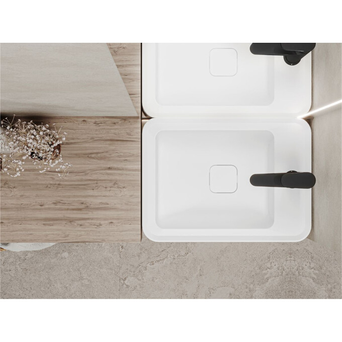 Раковина Miraggio Marrakesh 380 L Miramarble 8814257 (51x38 см, біла глянсова), Доступні розміри: 51 x 38 L, Технологія виробництва: Miramarble, Колір виробника: білий глянець, фото , изображение 3