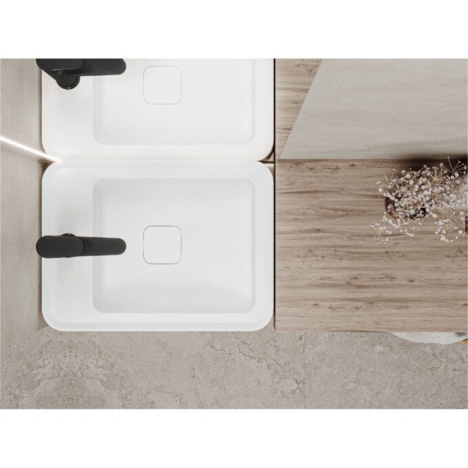 Раковина Miraggio Marrakesh 380 R Miramarble 8814254 (51x38 см, біла глянсова), Доступні розміри: 51 x 38 R, Технологія виробництва: Miramarble, Колір виробника: білий глянець, фото , изображение 3