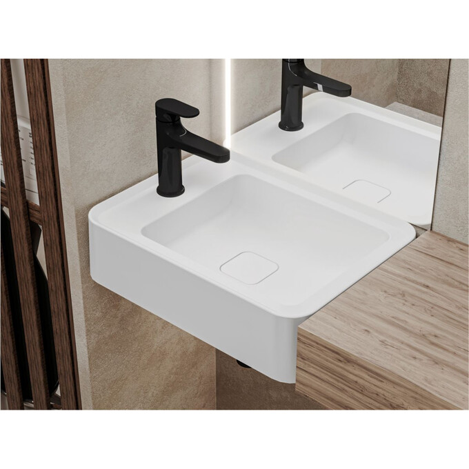 Раковина Miraggio Marrakesh 380 R Miramarble 8814254 (51x38 см, біла глянсова), Доступні розміри: 51 x 38 R, Технологія виробництва: Miramarble, Колір виробника: білий глянець, фото , изображение 2