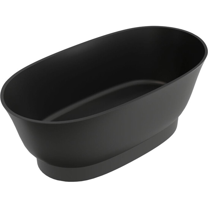 Мармурова ванна Miraggio Molly Miramarble Matt Full RAL 8814350 (159x81 см, чорна матова, окремостояча), Технологія виробництва: full ral, Колір виробника: чорний матовий, фото 