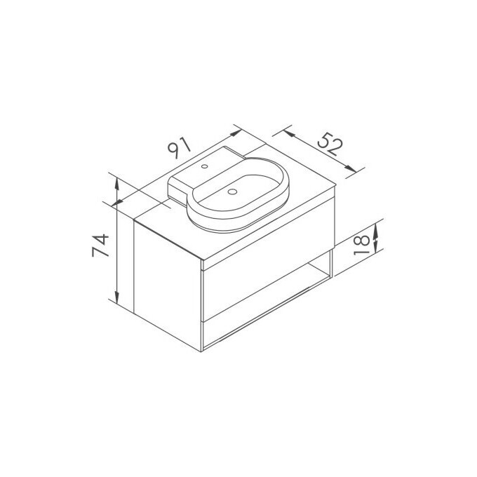 Комплект мебели Imprese Black Edge 90 см белый f32119W(3) (тумба подвесная + умывальник накладной + пенал подвесной), Доступные размеры: 90, Цвет производителя: белый, фото 7