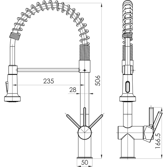 Смеситель для кухни Imprese Argo-S Stainless Steel f03409016BS (нержавейка, с гибким изливом), фото 2
