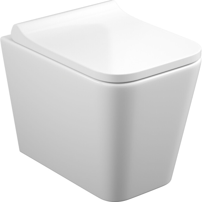 Комплект унитаз с инсталляцией 4 в 1: подвесной унитаз с сиденьем Koller Pool Trend TR-0490-RQ3 + инсталляция Oli 80 885342 + клавиша смыва Oli Iplate 670004 + звукоизоляционная прокладка, фото 2