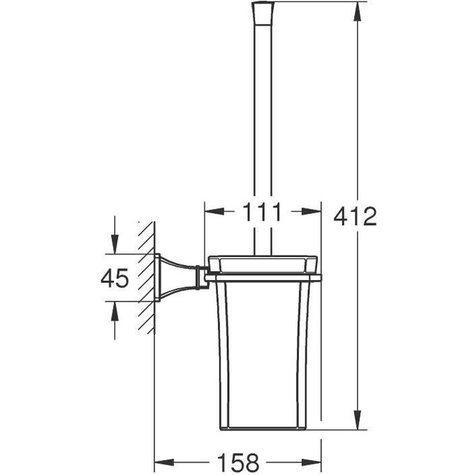 Йоржик для унітазу Grohe Grandera White 40632000 (білий, настінний), фото , изображение 3