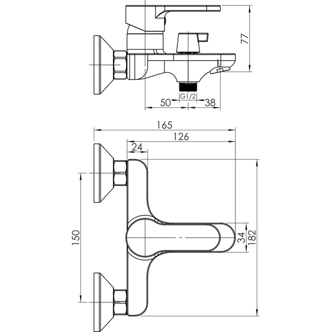 Змішувач для ванни RJ Venus Chrome RJFA092-02CH (з лійкою та шлангом), фото , изображение 2