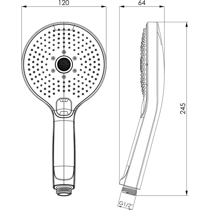 Лейка для душа Imprese LSR-120CR  Chrome f03600101AW (трехрежимная), фото 2