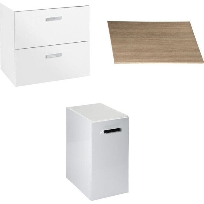 Комплект мебели под накладной умывальник Roca Victoria Basic Modular A85657580D (тумба подвесная + столешница + модуль подвесной), фото 