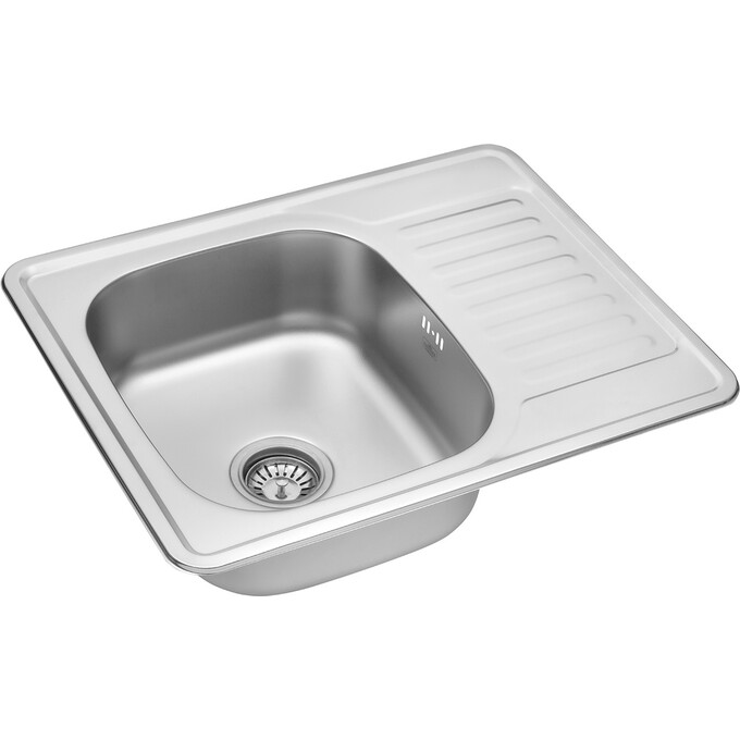 Кухонна мийка Kroner KRP Dekor 6350 (Dekor-635008180, 63x50 см, 0.8 мм, з сифоном), Тип поверхні: декор (рифленая), фото , изображение 4