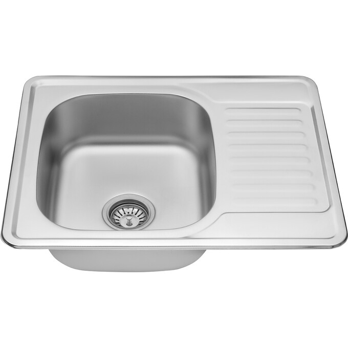 Кухонна мийка Kroner KRP Dekor 6350 (Dekor-635008180, 63x50 см, 0.8 мм, з сифоном), Тип поверхні: декор (рифленая), фото , изображение 5