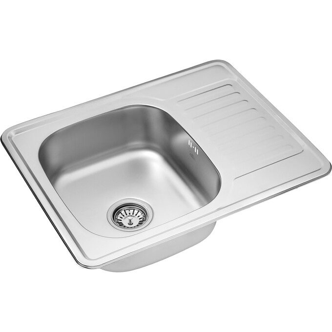 Кухонна мийка Kroner KRP Satin 6350 (Satin-635008180, 63x50 см, 0.8 мм, з сифоном), Тип поверхні: сатин (матовая), фото , изображение 2