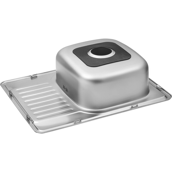 Кухонна мийка Kroner KRP Satin 6350 (Satin-635008180, 63x50 см, 0.8 мм, з сифоном), Тип поверхні: сатин (матовая), фото , изображение 5