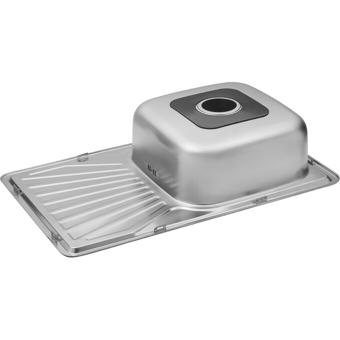 Кухонна мийка Kroner KRP Satin 7848 (Satin-784808180, 78x48 см, 0.8 мм, з сифоном), Тип поверхні: сатин (матовая), фото , изображение 7