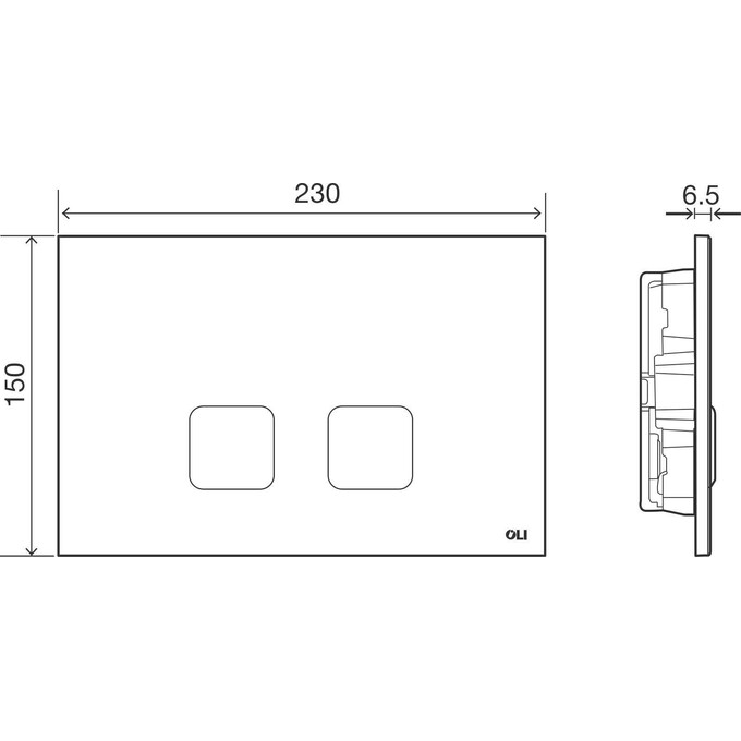 Клавіша змиву Oli Plain 070829 (чорна), Колір виробника: чорний матовий, фото , изображение 3