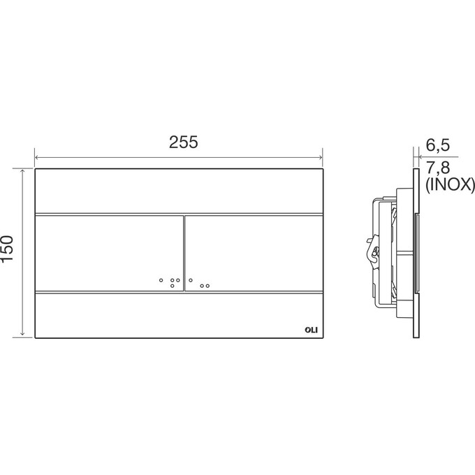 Клавіша змиву Oli Slim 659041 (біла), Колір виробника: білий глянець, фото , изображение 2