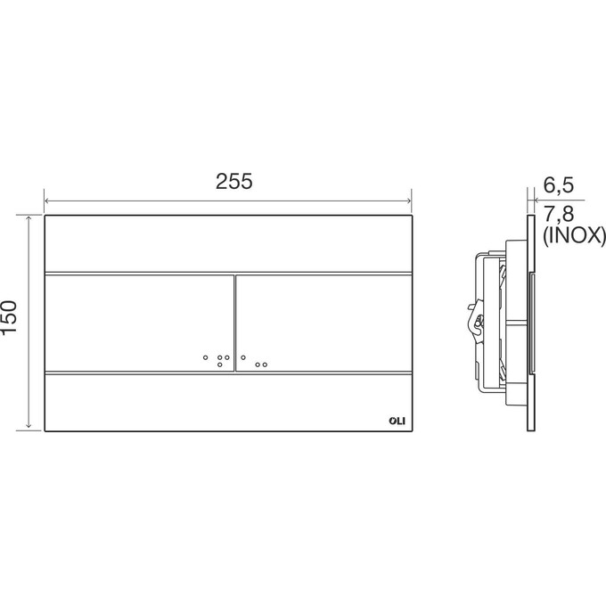Клавіша змиву Oli Slim 659055 (чорна матова), Колір виробника: чорний матовий, фото , изображение 2
