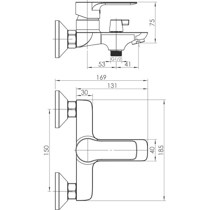 Смеситель для ванны RJ Prize Chrome RJFA069-03CH (с лейкой и шлангом), фото 2