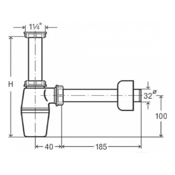Сифон для умывальника Viega 119270 (бутылочный), фото 2