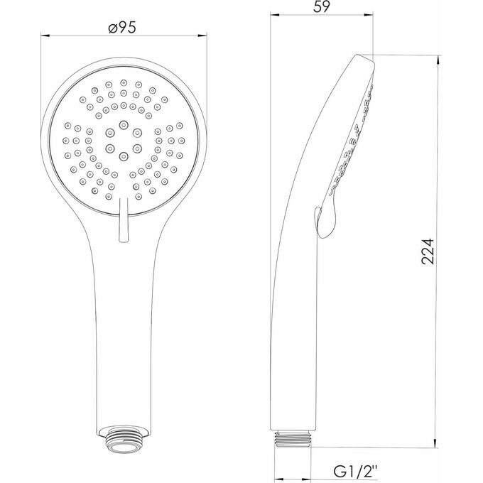 Лійка для душу RJ Chrome RJHS000-08CH (трирежимна), фото , изображение 2