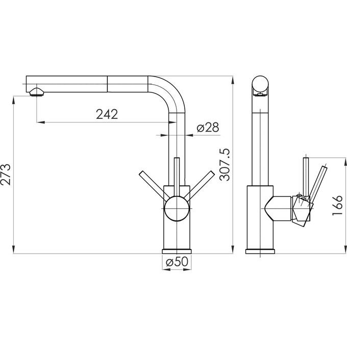 Смеситель для кухни Imprese Argo-S Black Matt f03409010DB (черный матовый), Цвет производителя: черный матовый, фото 2