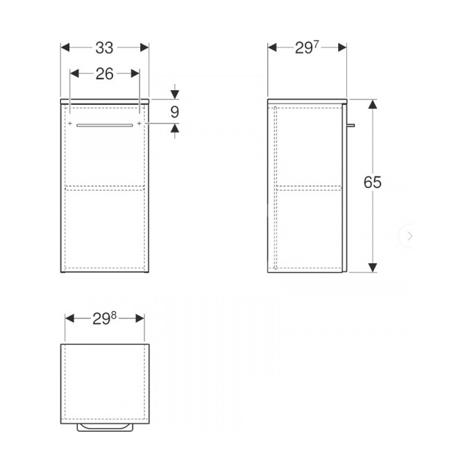 Шафка у ванну Geberit Selnova Square Dark Walnut 501.274.00.1 (33 см, темний горіх, підвісна), фото , изображение 3
