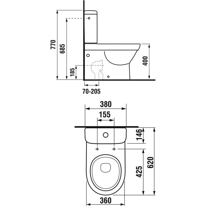 Унитаз-компакт Jika Tigo H8242160002311+H8282130007421 (без сиденья), фото 5