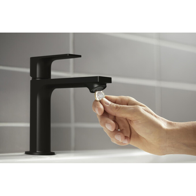 Смеситель для умывальника Hansgrohe Rebris E Black Matt 72559670 (черный матовый, с донным клапаном), Цвет производителя: черный матовый, фото 3