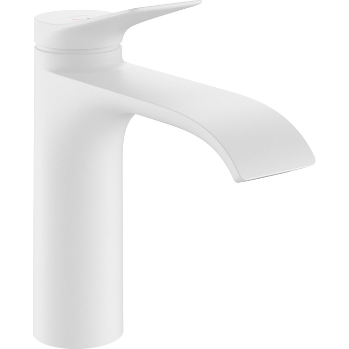 Смеситель для умывальника Hansgrohe Vivenis White Matt 75023700 (белый матовый, с каскадным изливом и донным клапаном), Цвет производителя: белый матовый, фото 