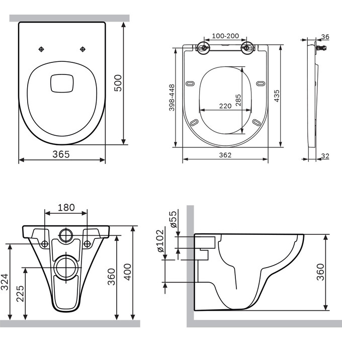 Безободковый подвесной унитаз Am.Pm Hit FlashClean CTA1700SC (с сиденьем), фото 8