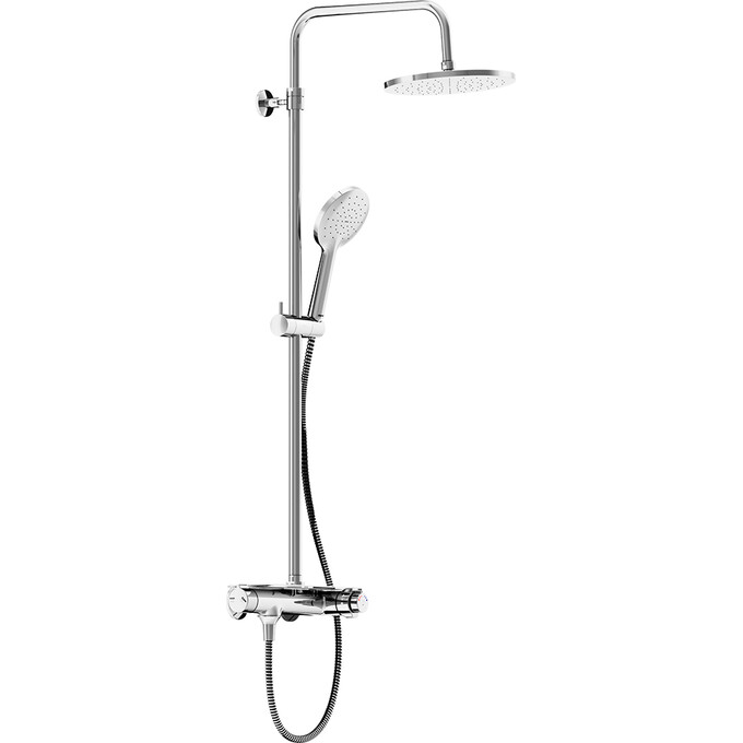 Душевая система с термостатом Damixa Jupiter 977750000 (с полкой), Цвет производителя: хром, фото 