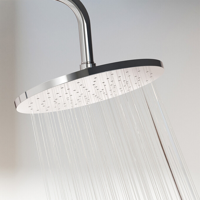 Душевая система с термостатом Damixa Jupiter 977750000 (с полкой), Цвет производителя: хром, фото 5