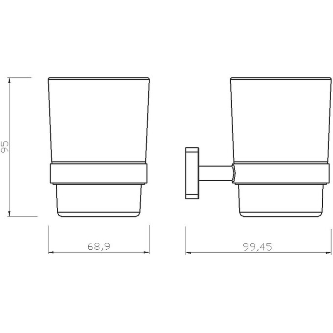 Склянка для зубних щіток Ferro Greta Chrome AGR03 (хром, настінна), Колір виробника: хром, фото , изображение 2