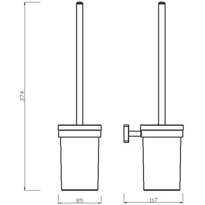 Ершик для унитаза Ferro Greta Chrome AGR14 (хром, настенный), Цвет производителя: хром, фото 2