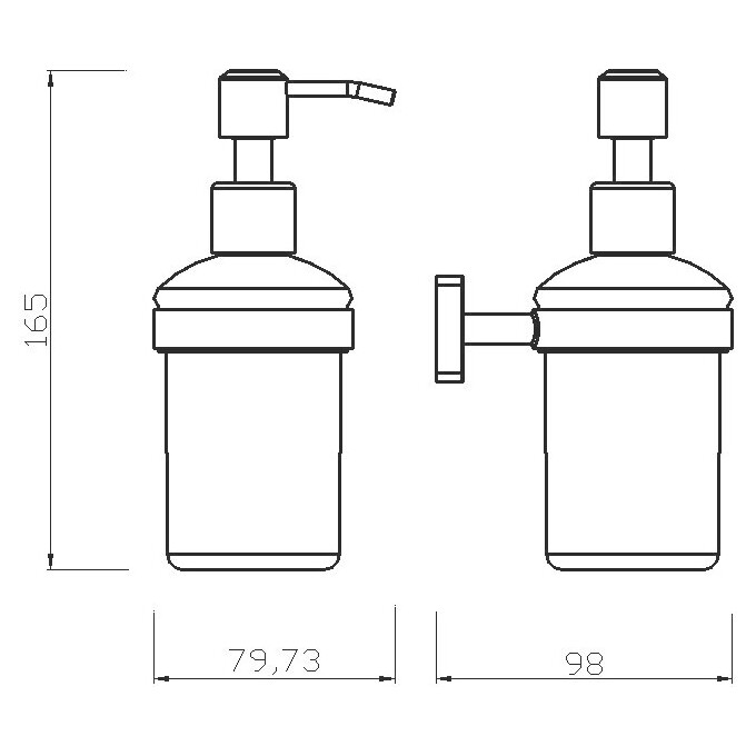 Дозатор для рідкого мила Ferro Greta Black Matt AGR34BL (чорний матовий, настінний), Колір виробника: чорний матовий, фото , изображение 4