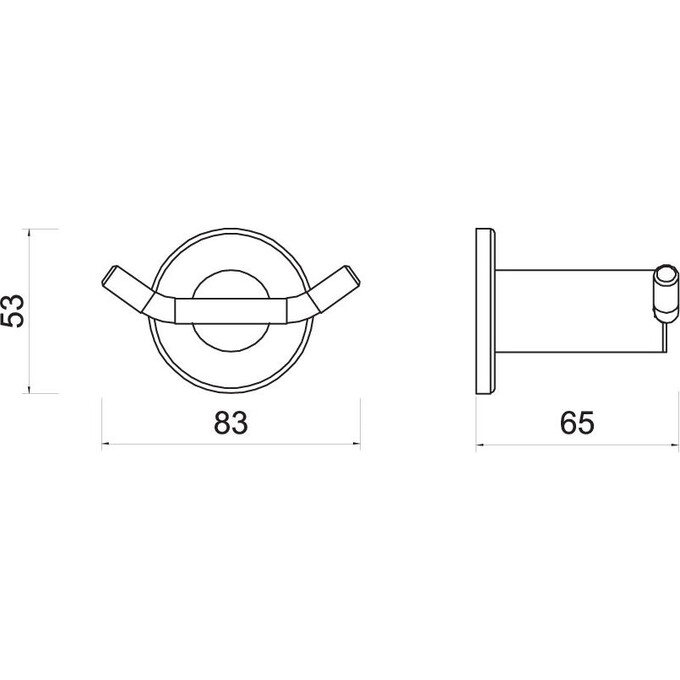 Крючок для ванной Ferro Smile Chrome ASM06 (двойной), фото 2