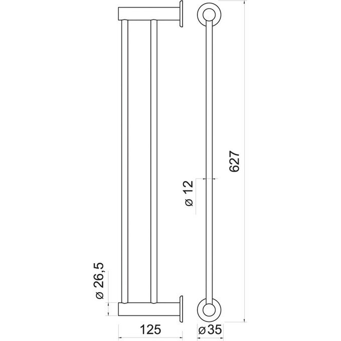 Рушникотримач Ferro Smile Chrome ASM10 (подвійний), фото , изображение 2