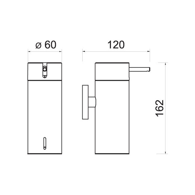 Дозатор для рідкого мила Ferro Smile Chrome ASM34 (настінний), фото , изображение 2