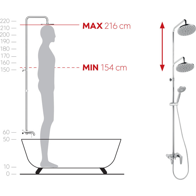 Душевая система Ferro Algeo Chrome NP78-BAG13U (с изливом), фото 4