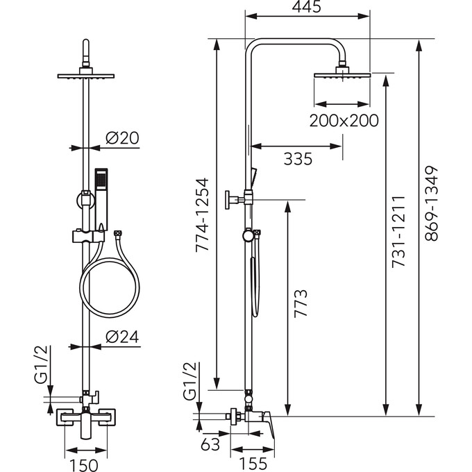 Душевая система Ferro Vitto VerdeLine Chrome NP81-BVI7UVL (хром), Цвет производителя: хром, фото 3
