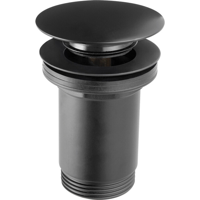 Донний клапан Ferro Rotondo Black Matt S285-BL-B (чорний матовий, з переливом), Колір виробника: чорний матовий, фото 