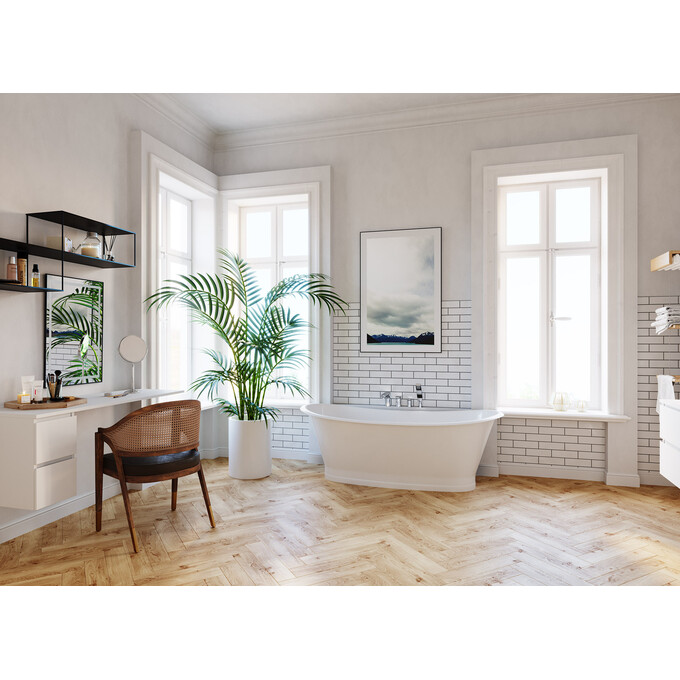 Змішувач на борт ванни Ferro Algeo Square Chrome BAQ11A (на чотири отвори), фото , изображение 4