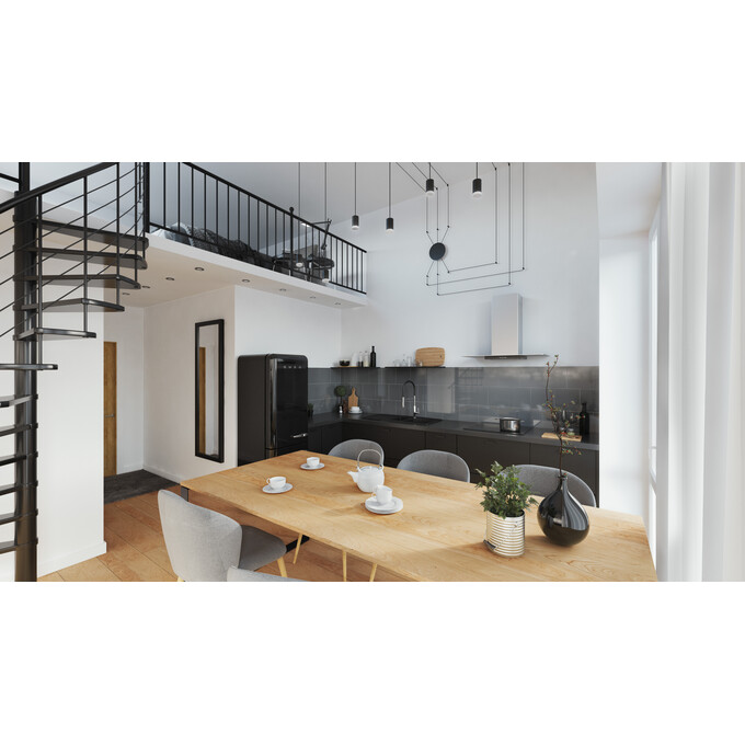 Змішувач для кухні Ferro Libretto Chrome/Black Matt BLE4B (хром/чорний матовий, з гнучким виливом), фото , изображение 2