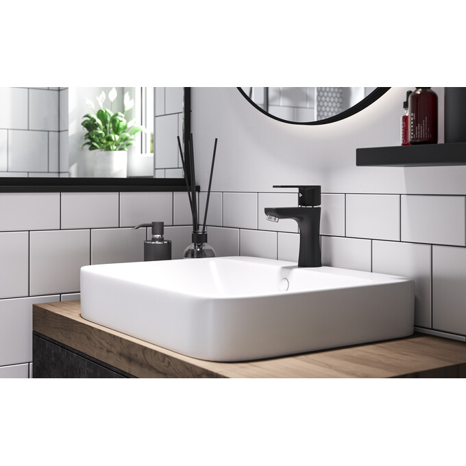 Змішувач для умивальника Ferro Algeo Black Matt BAG2BL (чорний матовий), фото , изображение 3