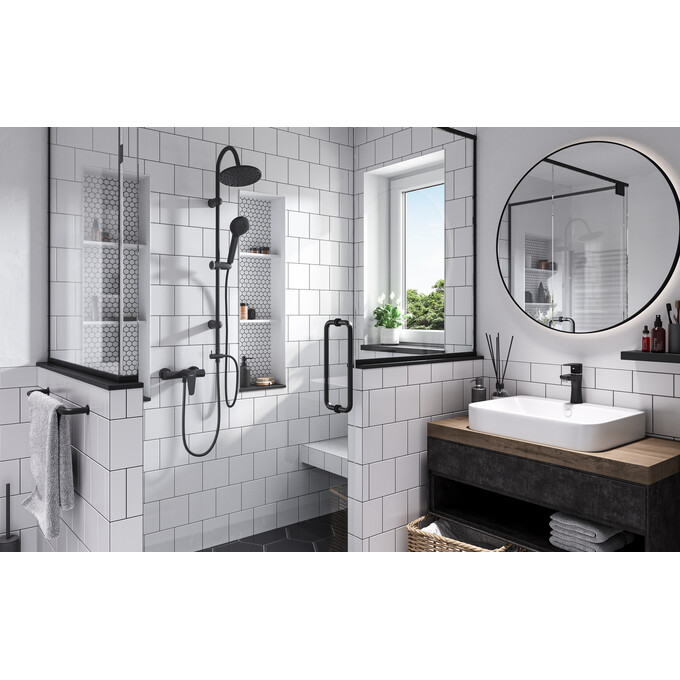 Змішувач для умивальника Ferro Algeo Black Matt BAG2BL (чорний матовий), фото , изображение 4