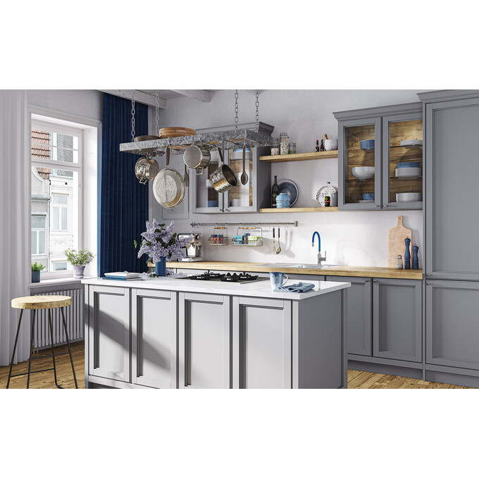 Смеситель для кухни Ferro Zumba Chrome/Blue BZA4L (хром/синий, c гибким изливом), Цвет производителя: хром, синий, фото 3