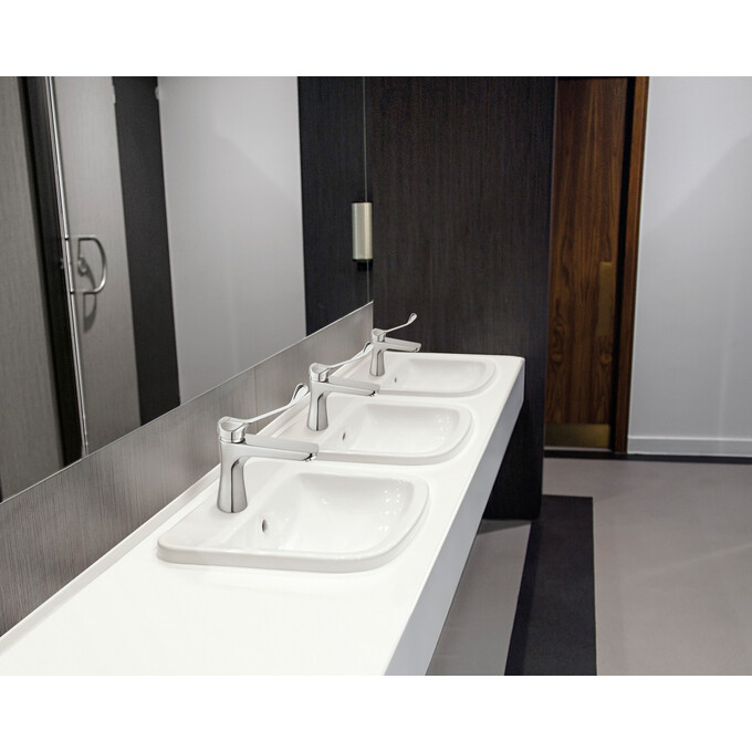 Змішувач для умивальника Ferro Algeo Square Medico Chrome BAQM2 (медичний, з донним клапаном), фото , изображение 2