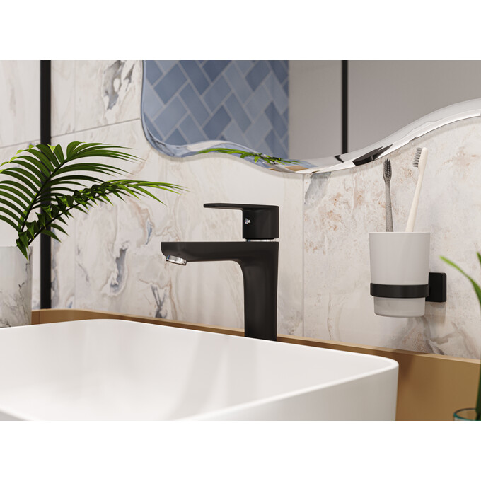 Змішувач для умивальника Ferro Algeo Black Matt BAG2LBL (чорний матовий, високий), фото , изображение 3